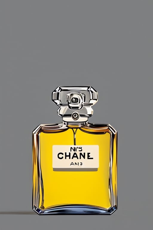 Chanel No 5 bottle with traditional chinese elements like procelaine