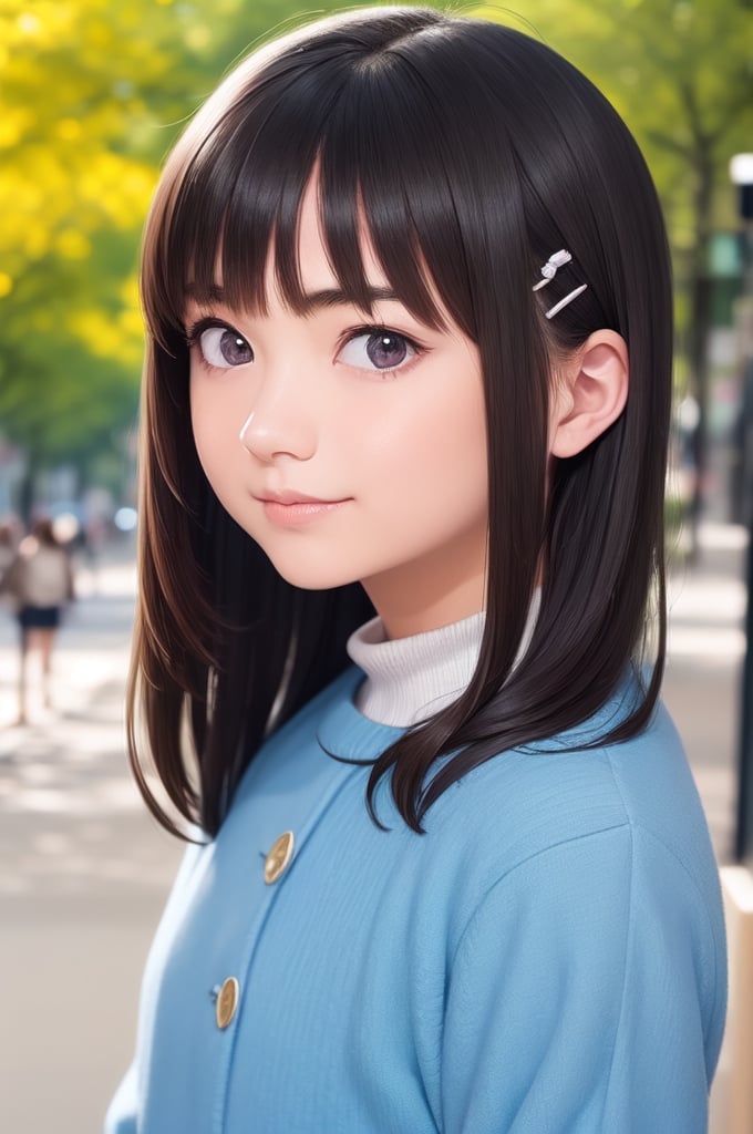 ((1girl, 16year old girl:1.5)), ((Portrait)),loli, petite girl,  whole body, children's body, beautiful shining body, bangs,((black hair:1.3)),high eyes,(brown eyes), petite,tall eyes, beautiful girl with fine details, Beautiful and delicate eyes, detailed face, Beautiful eyes,natural light,((realism: 1.2 )), dynamic far view shot,cinematic lighting, perfect composition, by sumic.mic, ultra detailed, official art, masterpiece, (best quality:1.3), reflections, extremely detailed cg unity 8k wallpaper, detailed background, masterpiece, best quality , (masterpiece), (best quality:1.4), (ultra highres:1.2), (hyperrealistic:1.4), (photorealistic:1.2), best quality, high quality, highres, detail enhancement, ((long hair:1.4)),
((tareme,animated eyes, big eyes,droopy eyes:1.2)),((random expression)),,random Angle,((coat,muffler:1.4)),((thick eyebrows:1.1)),perfect,((manga like visual)),((winter street lights)),perfect light,white fur,facial_mark, neon_palette, shaped_highlights, ((bokeh background, blurry background)), night time, night sky, (city light), horizontal angle, looking away, perfect anatomy, colorful hair clip, many hair clips, ,1girl