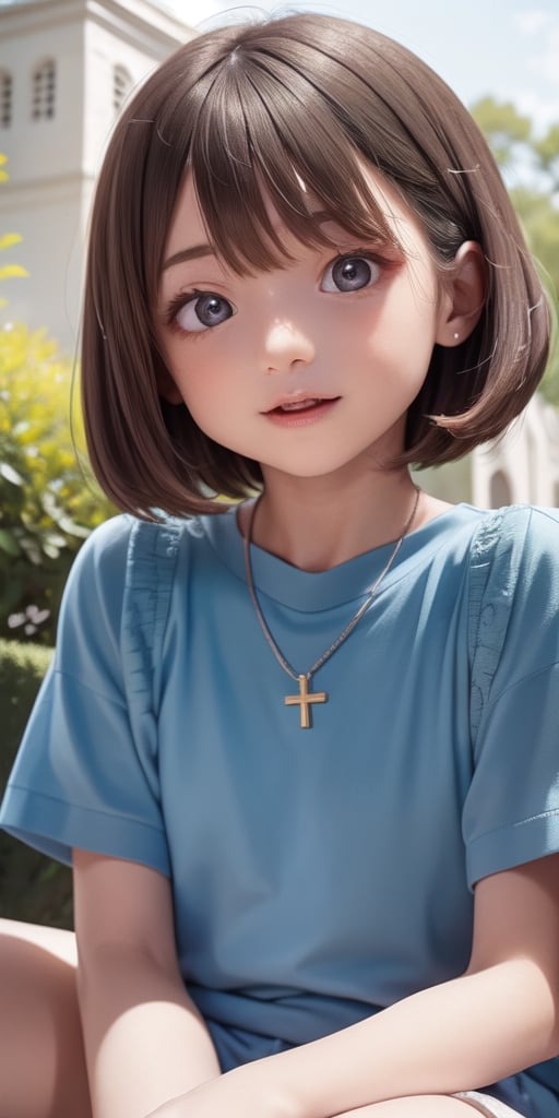 (toddler,6 years old),1 girl, 
beautiful detailed eyes,beautiful girl with fine details,  beautiful shining body,((aquamarine eyes,tall eyes, Big eyes)),detailed face,   perfect face, 
(short hair,random arrangement hair),bangs, brown 

church, nun,

 happiness, 
 morning light, (bright lighting: 1.2),
Best Quality, Masterpiece, Natural Light, 
(RAW Photo, Best Quality, Masterpiece: 1.2), Ray-traced reflections, photon mapping,
 ultra-high resolution, 16k images, depth of field,