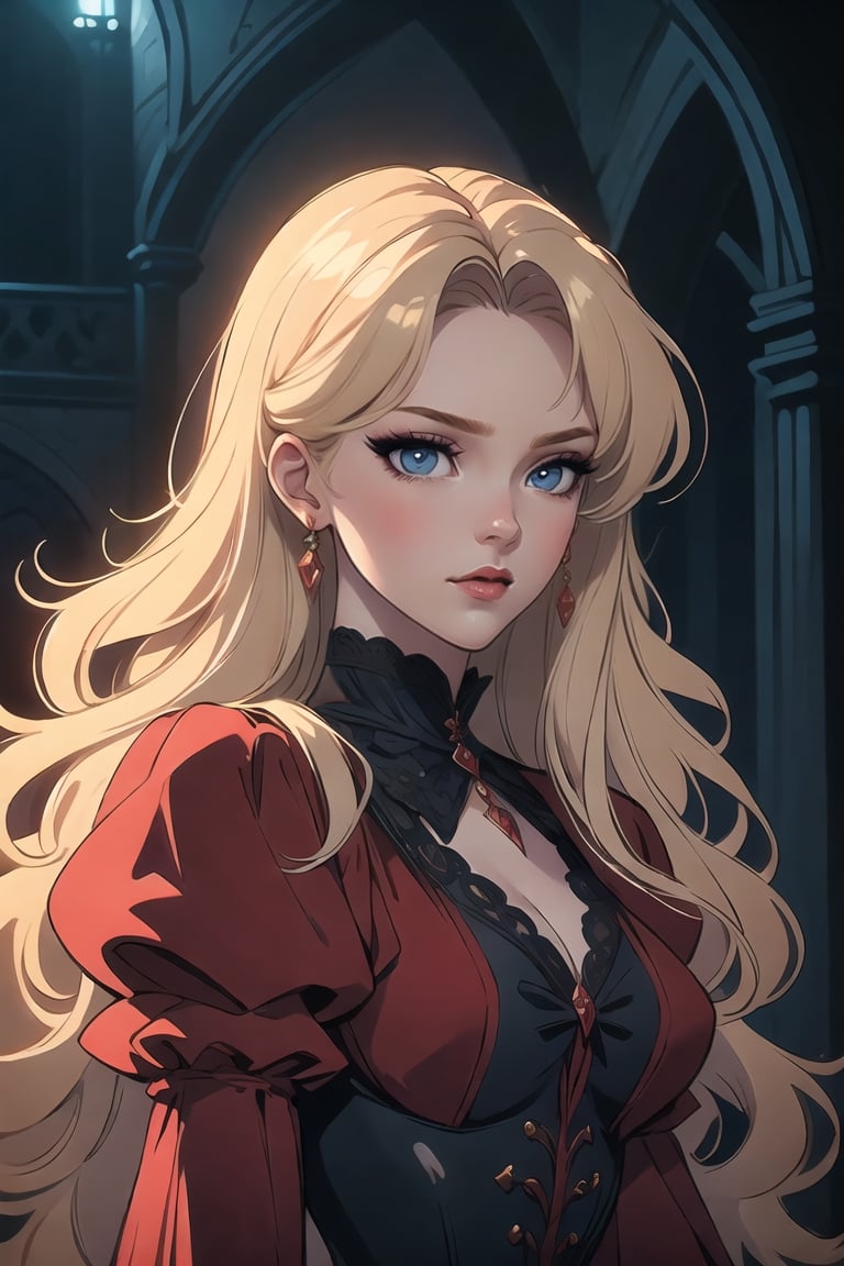 Stunning Teenybooper, Teeny Eris Etolia, Blonde, Imagine an artistic and professional illustration, very detailed with muted colors, its minimalist but rich in elements.

🏷️【Elegant, (((Masterpiece:1.00))),】
💡 **Additional Enhancers:** ((HighQuality)), ((Aesthetic)), (Intricate Details), (Stunning Illustration), [Dramatic Lightning],

🏷️【Castlevania Lightning, Vampire Queen】
👠【Platform High Heels, Castlevania Lightning,】,gothic art,Masterpiece