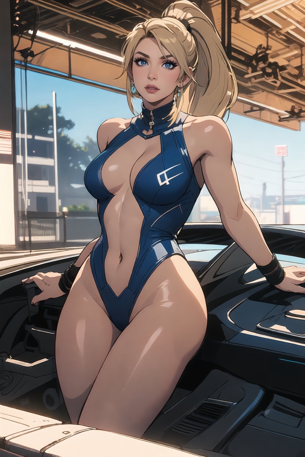 {(Sarah), (Blue Eyes), (Blonde, long hair, high ponytail)}, 1Girl

Racing Circuit, IndyCar Event, Racing Queen, Scort, Model, Sponsorship, Skimpy Clothes, Leotard,

💡 **Additional Enhancers** ((High-Quality)), ((Aesthetic)), ((Masterpiece)), (Intricate Details), Coherent Shape, (Stunning Illustration), [Dramatic Lightning], ((midjourney))