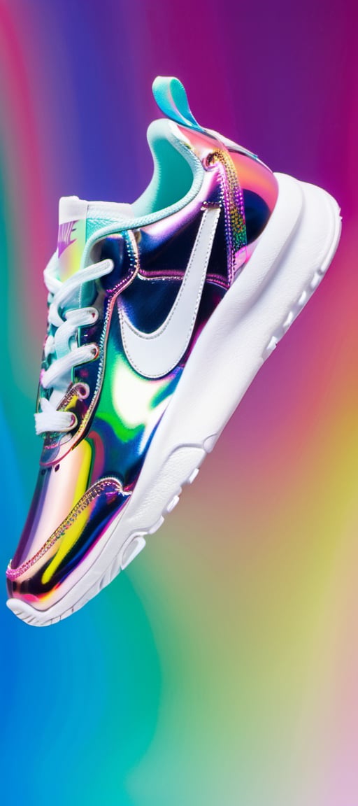 xxmixgirl, flowing rainbow colored holographic background. Keywords: nike, holographic, iridescent, vaporwave, fluid., 