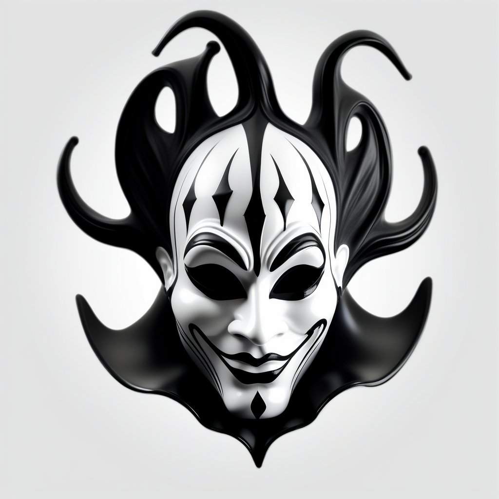 Blac&White Jester Mask