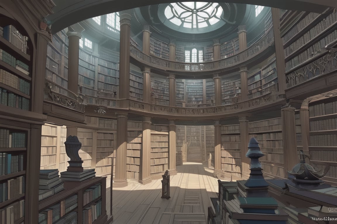 The Labyrinthine Library: A library with an ever-shifting layout, its shelves filled with arcane texts and tomes.