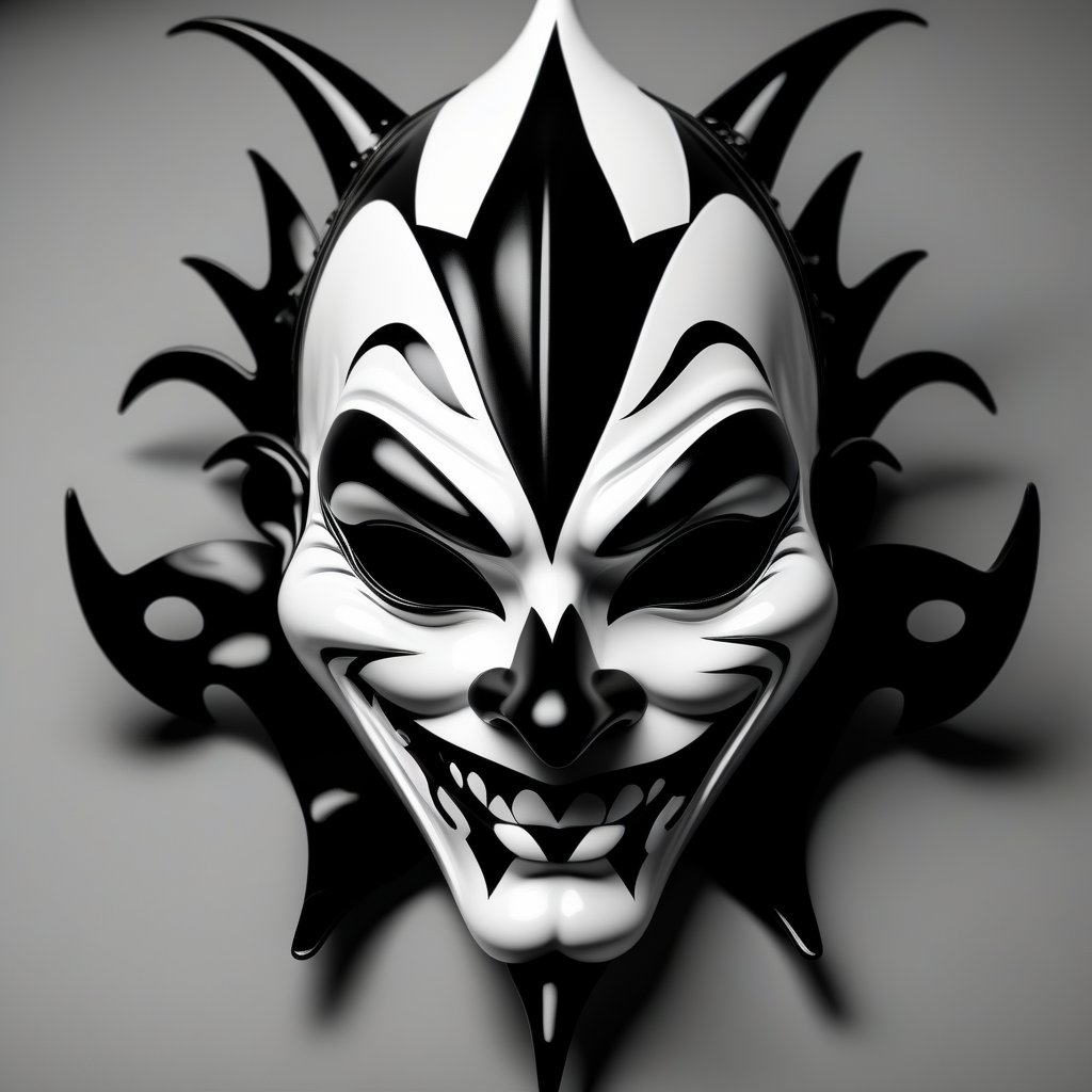 Blac&White Jester Mask