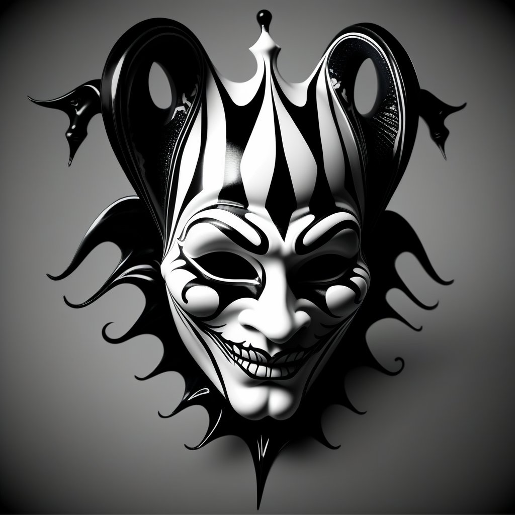 Blac&White Jester Mask