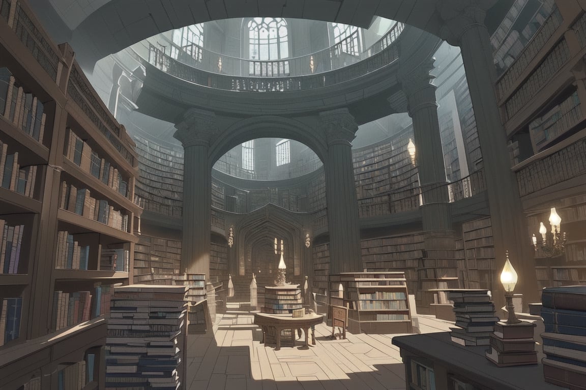 The Labyrinthine Library: A library with an ever-shifting layout, its shelves filled with arcane texts and tomes.