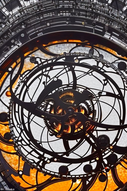 A massive mechanical sun that hangs in the city's center, its gears and cogs constantly whirring. It serves as both a timekeeping device and a mesmerizing spectacle during its daily "sunset."