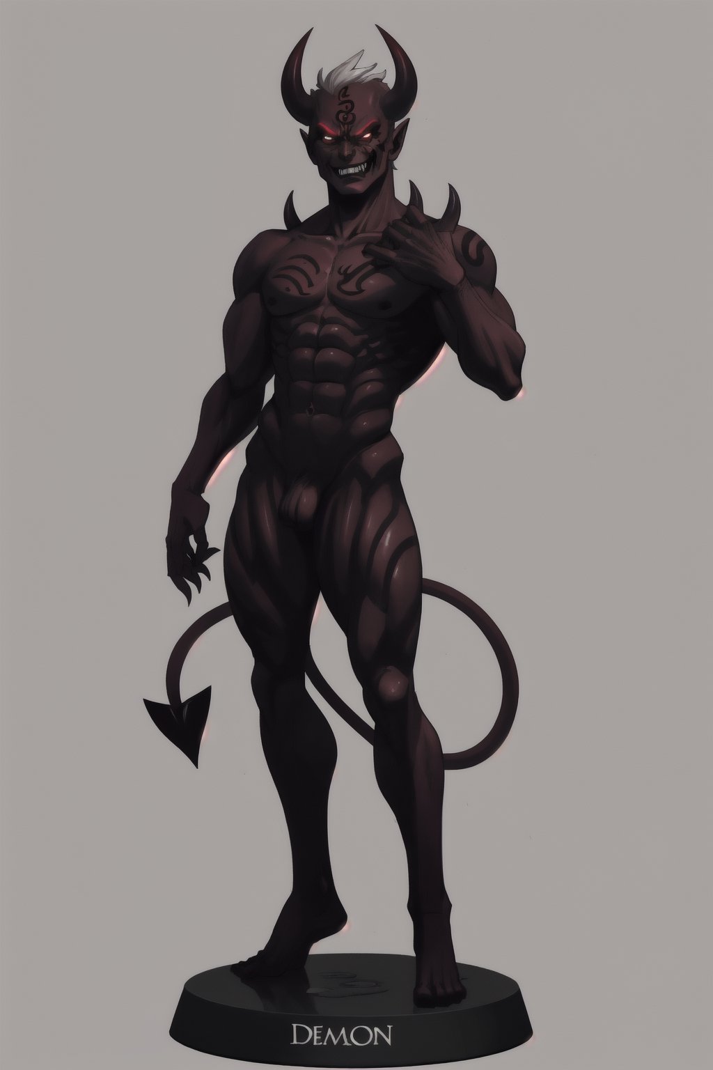 oni demon, male, full figure, standing pose, ultra detailed, evil