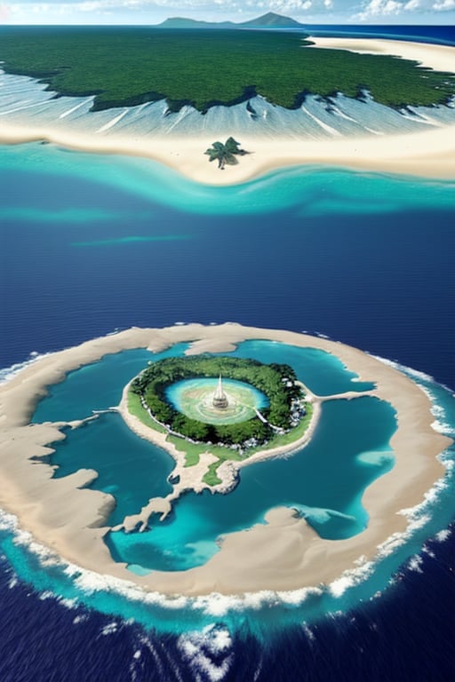 Island in the middle of the ocean

