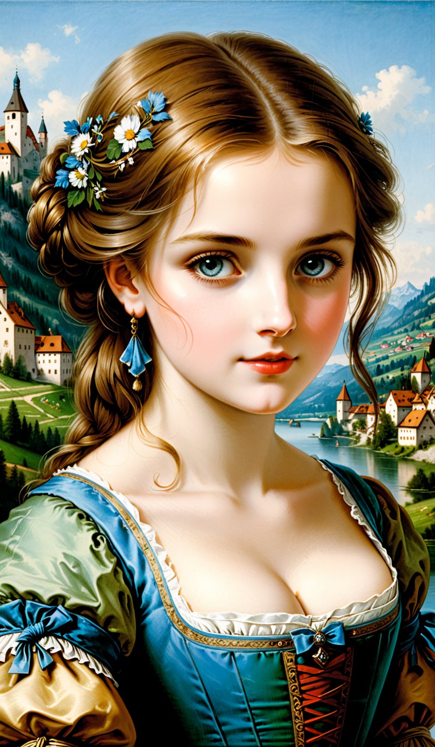 score_9, score_8_up, score_7_up, score_6_up, masterpiece,best quality,illustration,style of Leonardo portrait of Bavarian Girl,