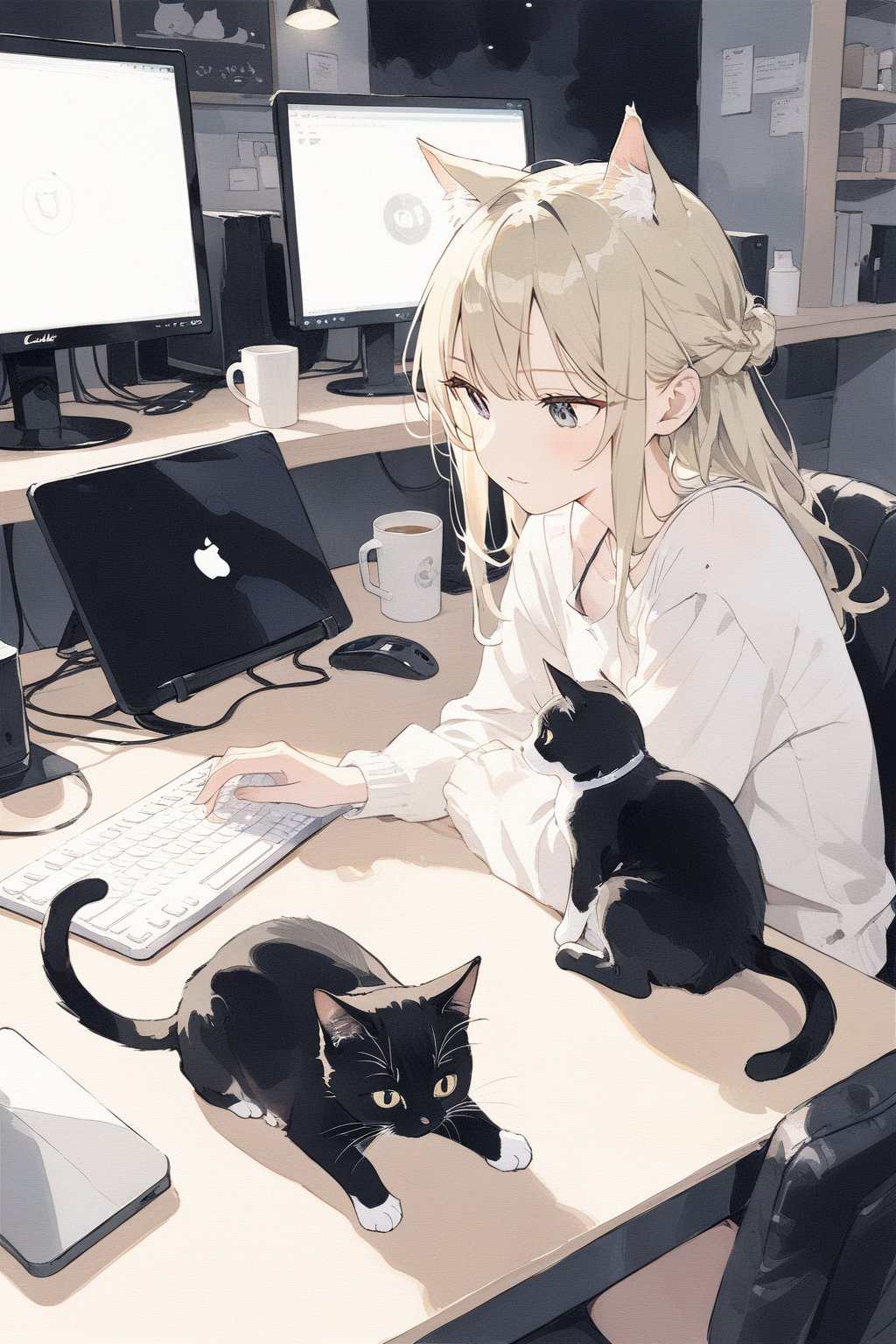 cat in internet cafe,
masterpiece, best quality, aesthetic,