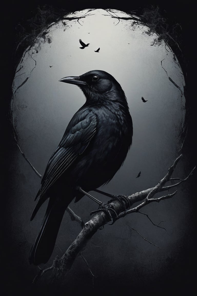 black birds
dark art style illustration, black theme