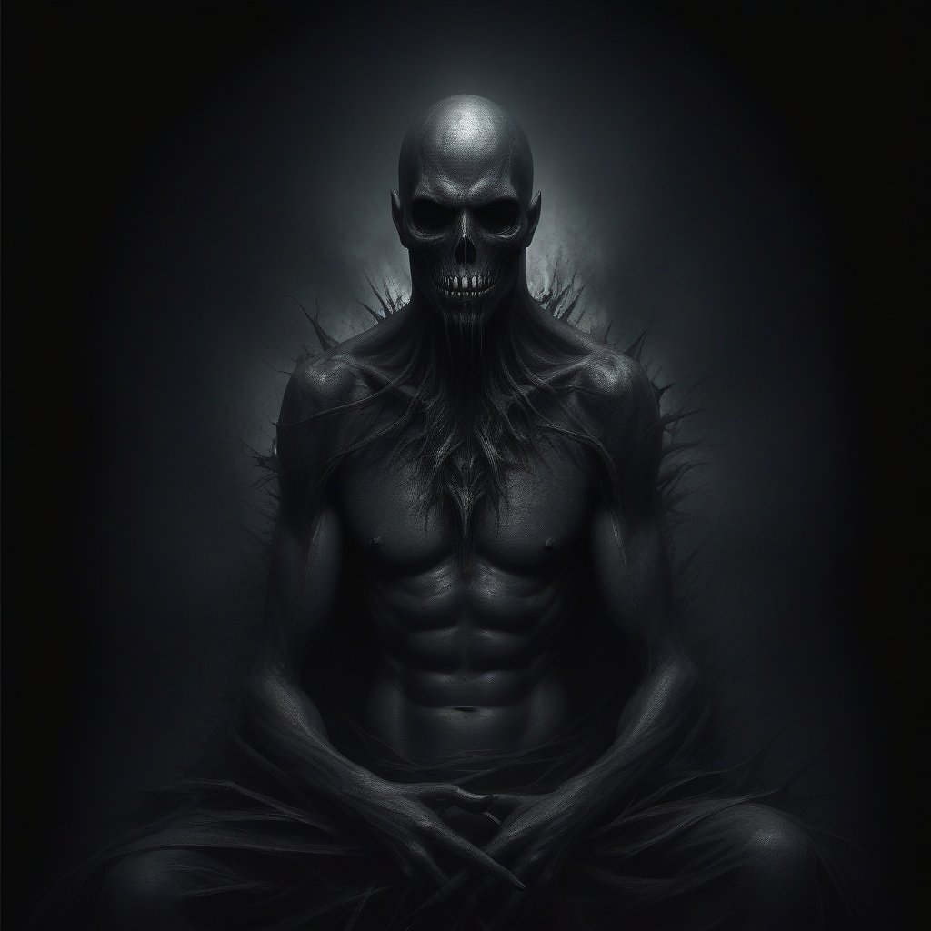 The greatest, dark art style illustration, black theme