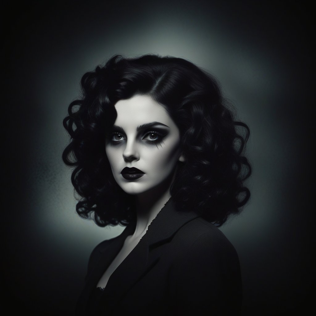 black dahlia, eerie image, dark art style, black theme