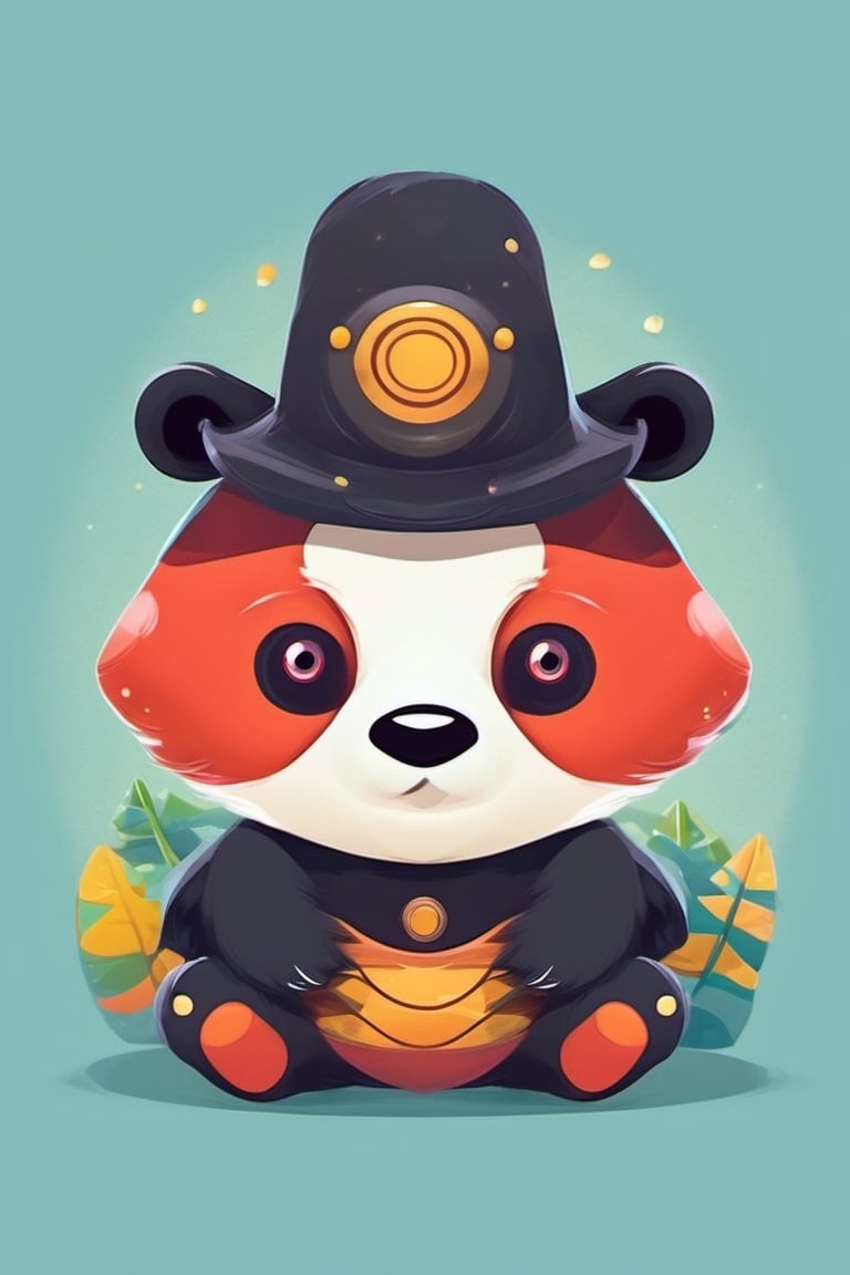 Craft a cute,chubby,monster like a Panda ,mascot that serves as a beacon of inspiration and guidance for digital artists and enthusiasts alike. This character should be a friendly mentor,young,and great, offering tips and tricks in the world of digital art. Visualize the mascot as a wise sage with a magical tablet, connecting the past, present, and future of art. Ensure that this character radiates a sense of community and growth, motivating users to explore their artistic potential within the digital landscape.,Little guy ,Monster,mascot logo,logo design,logo