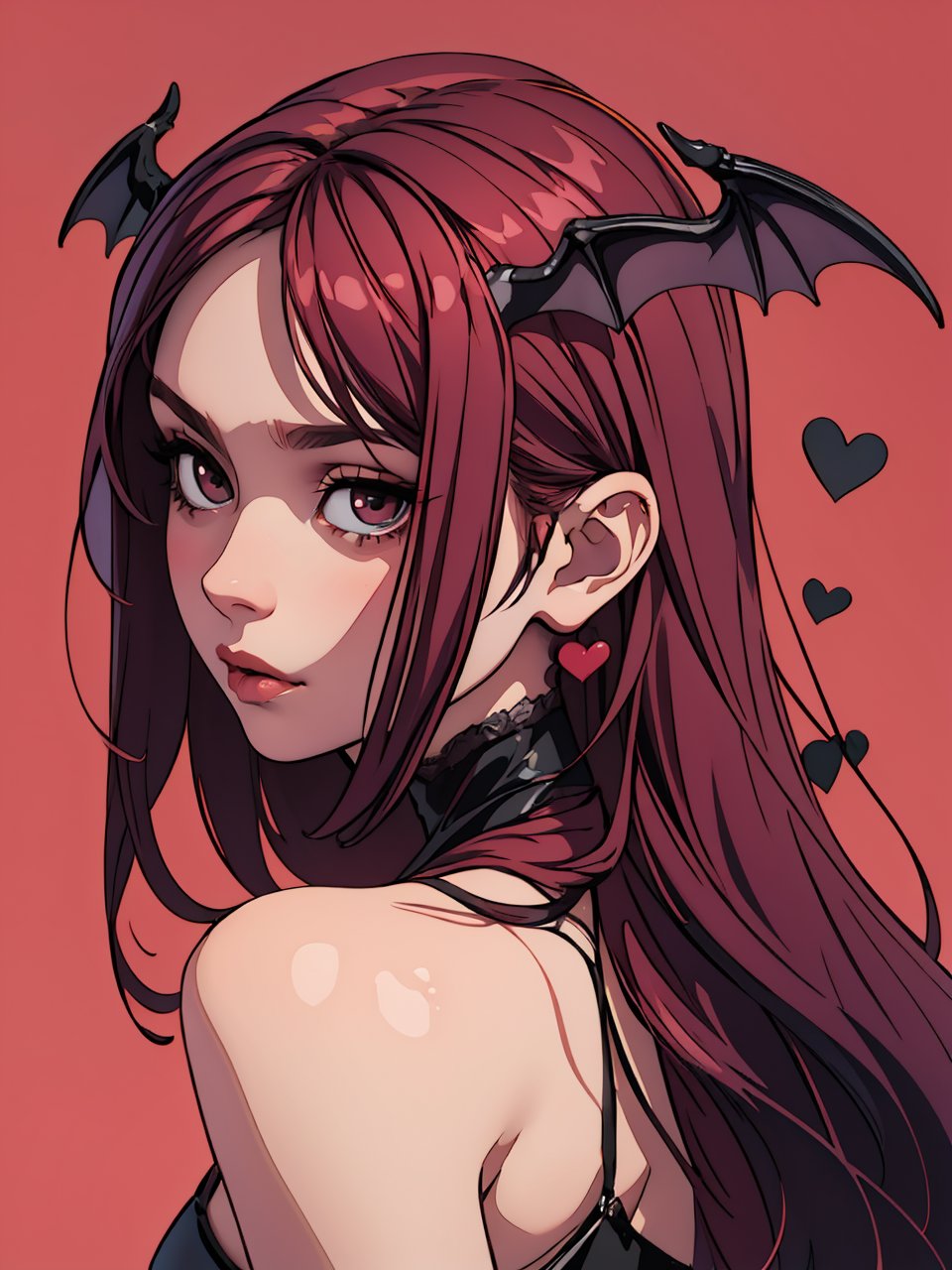 (best quality,masterpiece:1.2),ultra detailed,(photo realistic:1.4),devil wings,lovely_succubus,heart_mark_background,