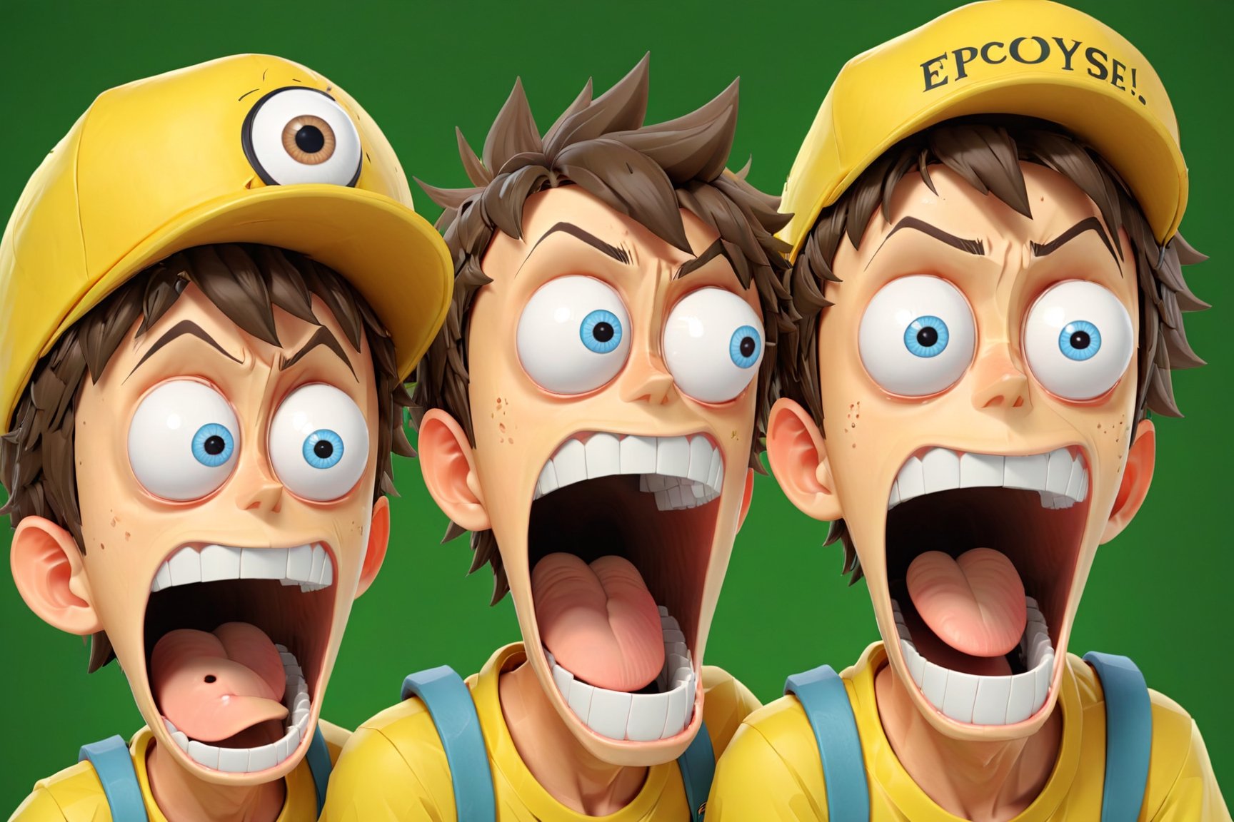 2boys, 3d toon style, 3d render style, detailed,  (EOPShockedFace), (eyes popping out), (shocked face), (mouth open), (mouth open anime). (PE_OP_ShockedFaceMeme:1), high_res, meme