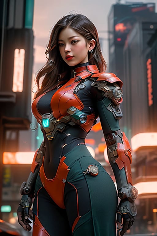 (masterpiece), (extremely intricate:1.3), (realistic), portrait of a UKRAINIAN young  woman , fitness woman, athletic, slender, voluptuous, curvaceous, big bust, big butt, wide hips, the most beautiful in the world, futuristic armor similar to PACIFIC RIM AND EL CUARTEL SECRETO, (Sneaky, stylish and modern armor), hyper tech armor for women, upper body, outdoors, intense sunlight, city ​​of the future, cyber punk year 2090, professional photograph of a stunning woman detailed, sharp focus, dramatic, award winning, cinematic lighting, , volumetrics dtx, (film grain, blurry background, neon light city, blurry foreground, bokeh, depth of field, sunset, motion blur:1.3), chainmail,exposure blend, medium shot, bokeh, (hdr:1.4), high contrast, (cinematic, teal and orange:1.4), (muted colors, dim colors, soothing tones:1.3), low saturation, ukranian young model, face without stains, hair without stains, arms without spots,
,gwen stacy,MECHA, blurred background