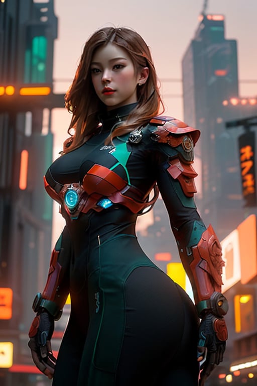 (masterpiece), (extremely intricate:1.3), (realistic), portrait of a UKRAINIAN young  woman , fitness woman, athletic, slender, voluptuous, curvaceous, big bust, big butt, wide hips, the most beautiful in the world, futuristic armor similar to PACIFIC RIM AND EL CUARTEL SECRETO, (Sneaky, stylish and modern armor), hyper tech armor for women, upper body, outdoors, intense sunlight, city ​​of the future, cyber punk year 2090, professional photograph of a stunning woman detailed, sharp focus, dramatic, award winning, cinematic lighting, , volumetrics dtx, (film grain, blurry background, neon light city, blurry foreground, bokeh, depth of field, sunset, motion blur:1.3), chainmail,exposure blend, medium shot, bokeh, (hdr:1.4), high contrast, (cinematic, teal and orange:1.4), (muted colors, dim colors, soothing tones:1.3), low saturation, ukranian young model, face without stains, hair without stains, arms without spots,
,gwen stacy,MECHA, blurred background