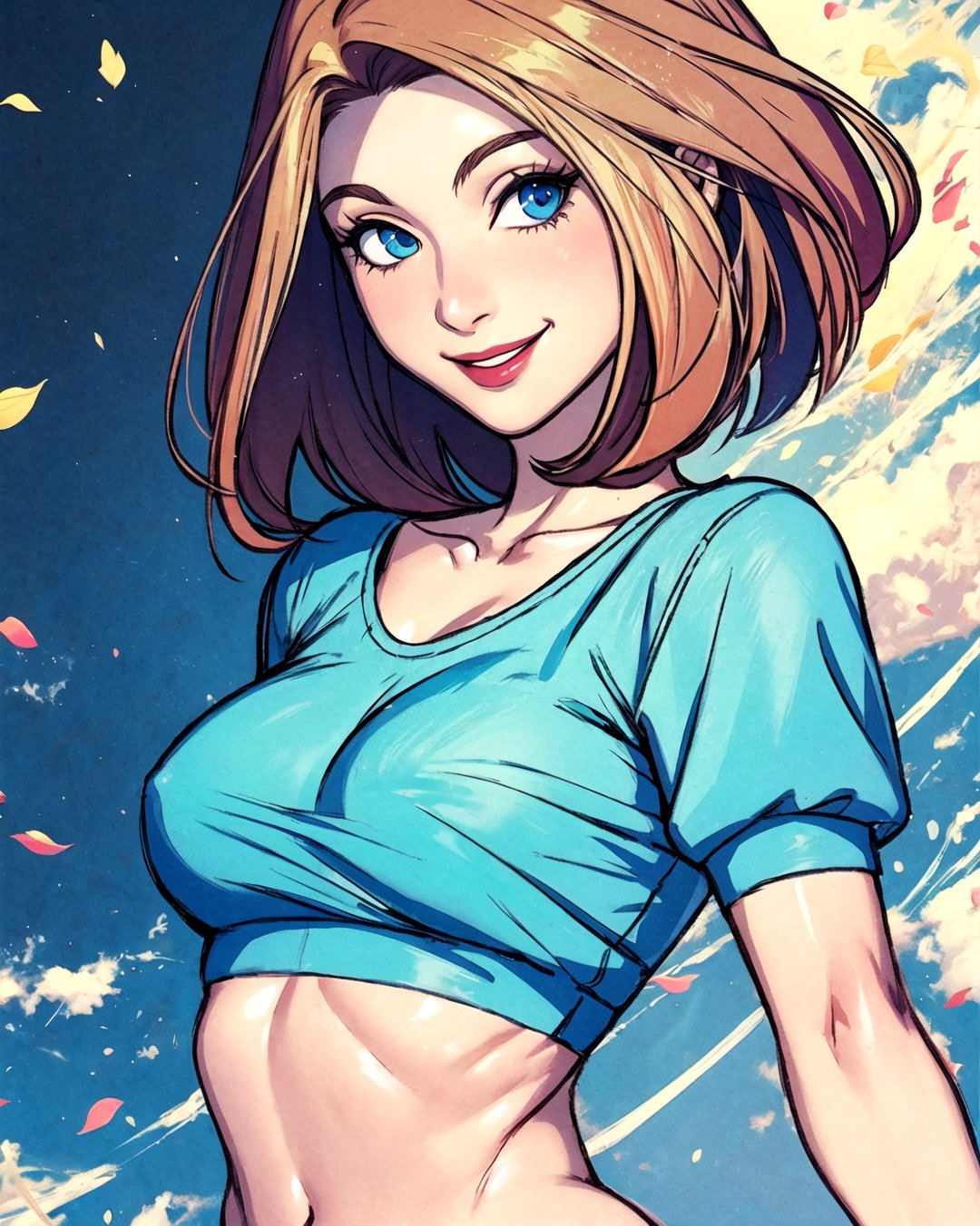 very beautiful lois griffin, smiling, flirty, eye contact, perfect face, perfect body, drawn by artgerm