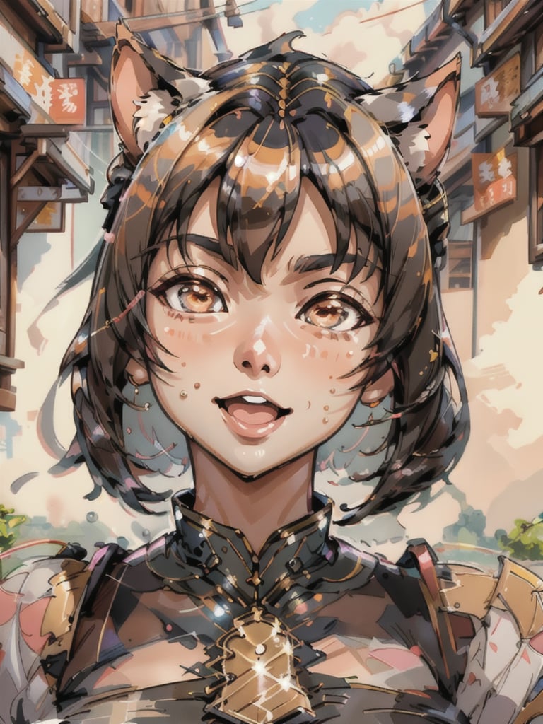 extremely watery eyes, close-up nekopara fantastically detailed shining eyes vn modern anime style art vibrant open wide mouth smile detailed cat ears cat girl nekomimi dress portrait shinkai makoto Studio ghibli Sakimichan Kentaro Miura Stanley Artgerm Lau WLOP Rossdraws James Jean Marc Simonetti elegant highly detailed digital painting artstation Unreal Engine 4k 8k ultra HD pixiv