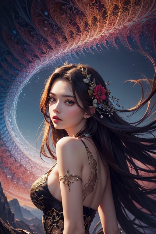 (masterpiece, top quality, best quality, official art, beautiful and aesthetic:1.2), (1girl), extreme detailed,(fractal art:1.3),colorful,highest detailed