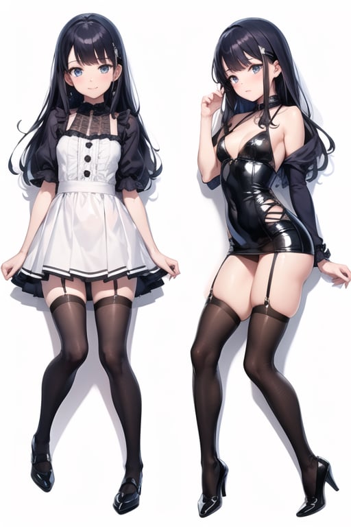 casual outfit, full body, cute, (masterpice), best quality, (sexy pose: 3), beautiful face and eyes, 8k,  best quality, high quality, flat chest, litle bob, Highest picture quality, Stockings,(Detailed eyes description),(full_body), 1girl, overlord\)