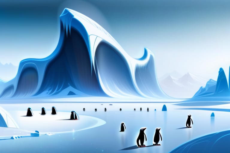 A frozen planet with ice sheets that stretch as far as the eye can see, home to a hardy race of alien penguins.