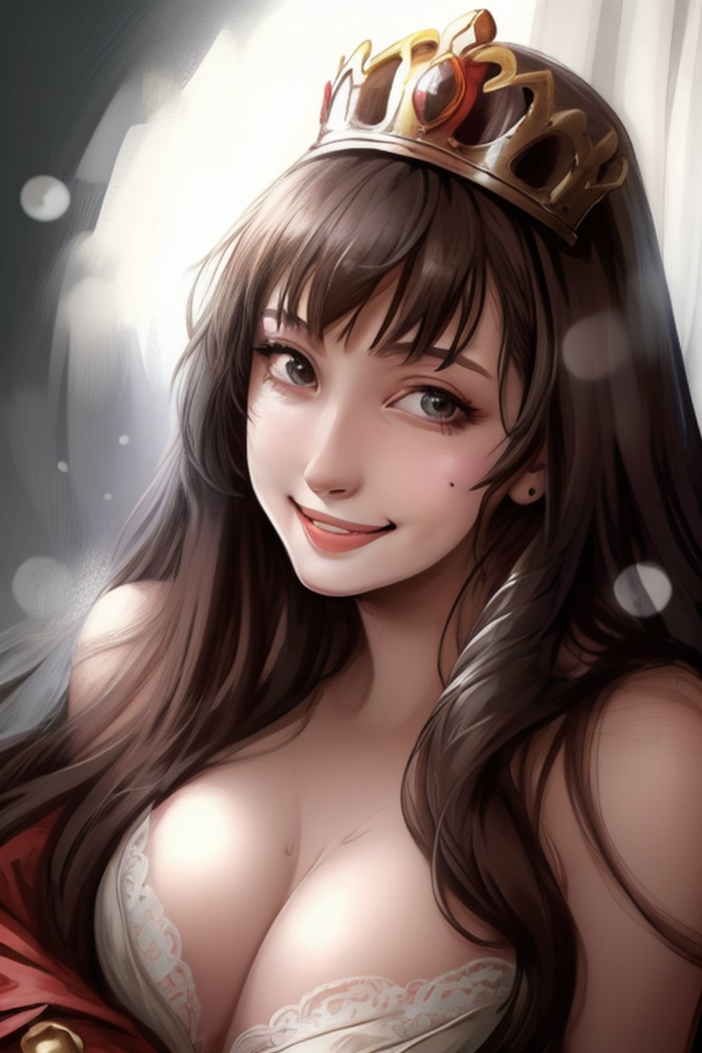 queen, fantasy, portrait, smile, seduce