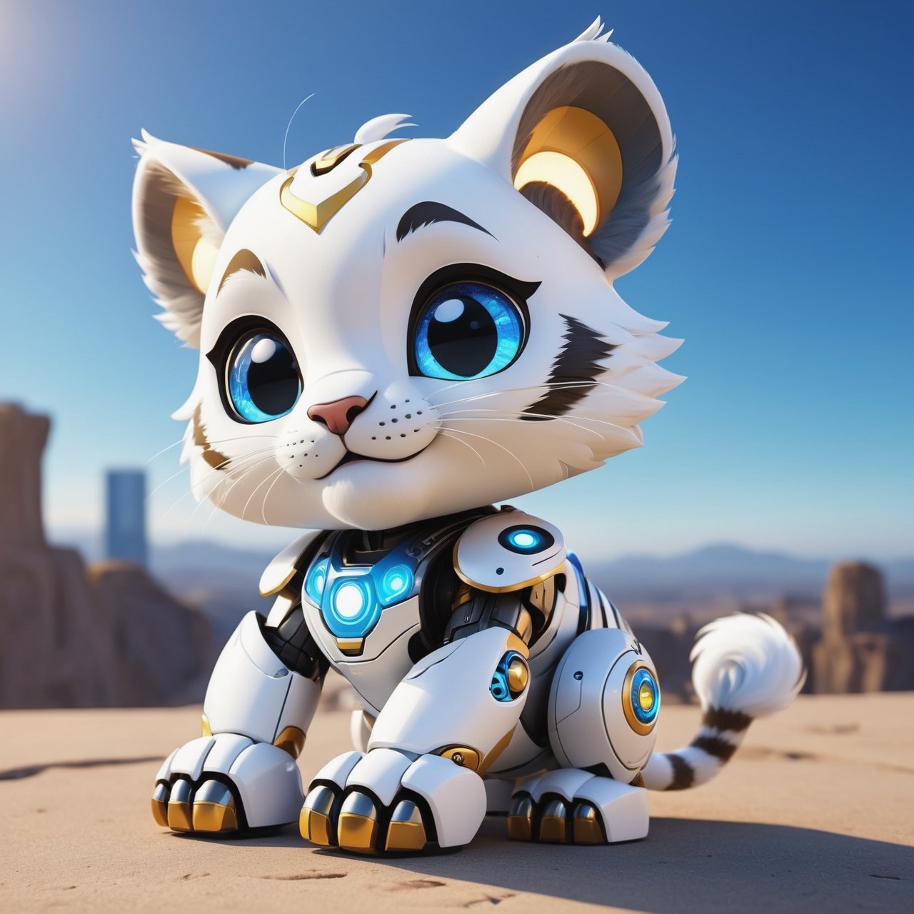(masterpiece:1.2, highest quality), (realistic, photo_realistic:1.9)
1chibi_robot, Cute chibi white tiger,, happy face,  Chest written: TA, (Designer look holding a paintbrush in one hand), white with blue, (detailed background), (gradients), colorful, detailed landscape, visual key, shiny skin. Modern place, Action camera. Portrait film. Standard lens. Golden hour lighting.
sharp focus, 8k, UHD, high quality, frowning, intricate detailed, highly detailed, hyper-realistic,interior,robot white with blue,chibi emote style,Monster, wall-e