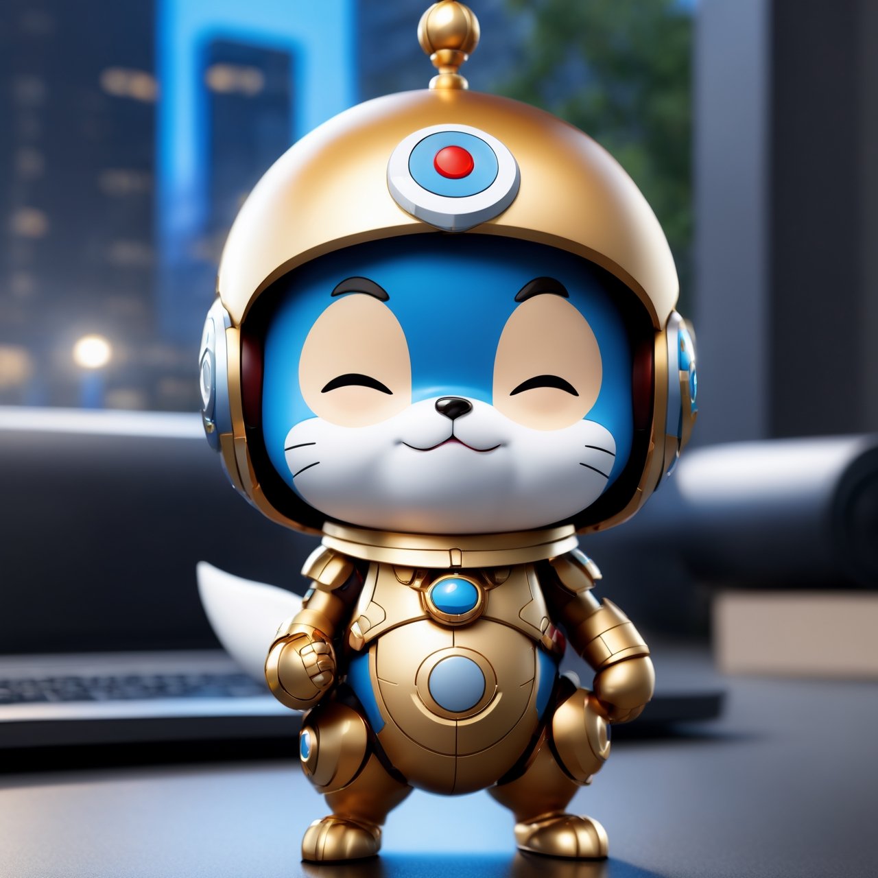 (masterpiece:1.2, highest quality), (realistic, photo_realistic:1.9)
1chibi_robot, Cute chibi robot, Designer look holding a pencil in one hand, white with blue, (detailed background), (gradients), colorful, detailed landscape, visual key, shiny skin. Modern place, Action camera. Portrait film. Standard lens. Golden hour lighting.
sharp focus, 8k, UHD, high quality, frowning, intricate detailed, highly detailed, hyper-realistic,interior,fox onion doraemon Chibi,chibi emote style