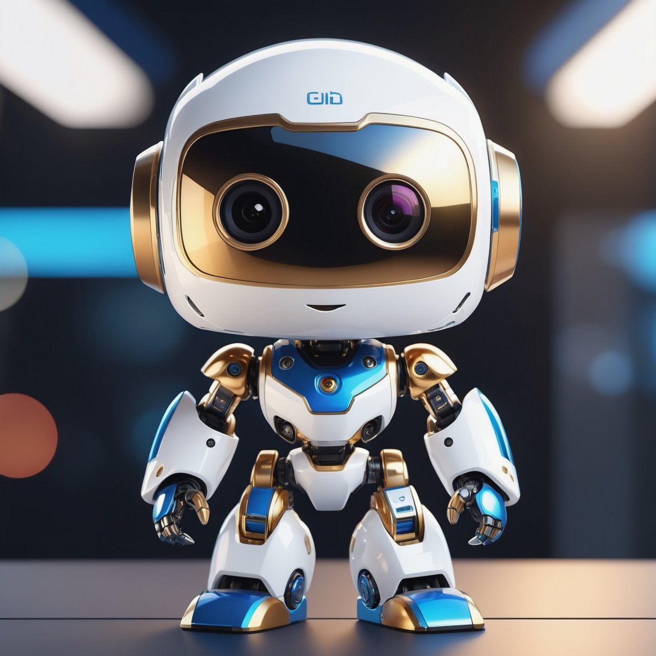 (masterpiece:1.2, highest quality), (realistic, photo_realistic:1.9)
1chibi_robot, Cute chibi robot, happy face, Designer look holding a paintbrush in one hand, white with blue, (detailed background), (gradients), colorful, detailed landscape, visual key, shiny skin. Modern place, Action camera. Portrait film. Standard lens. Golden hour lighting.
sharp focus, 8k, UHD, high quality, frowning, intricate detailed, highly detailed, hyper-realistic,interior,robot white with blue,chibi emote style,Monster