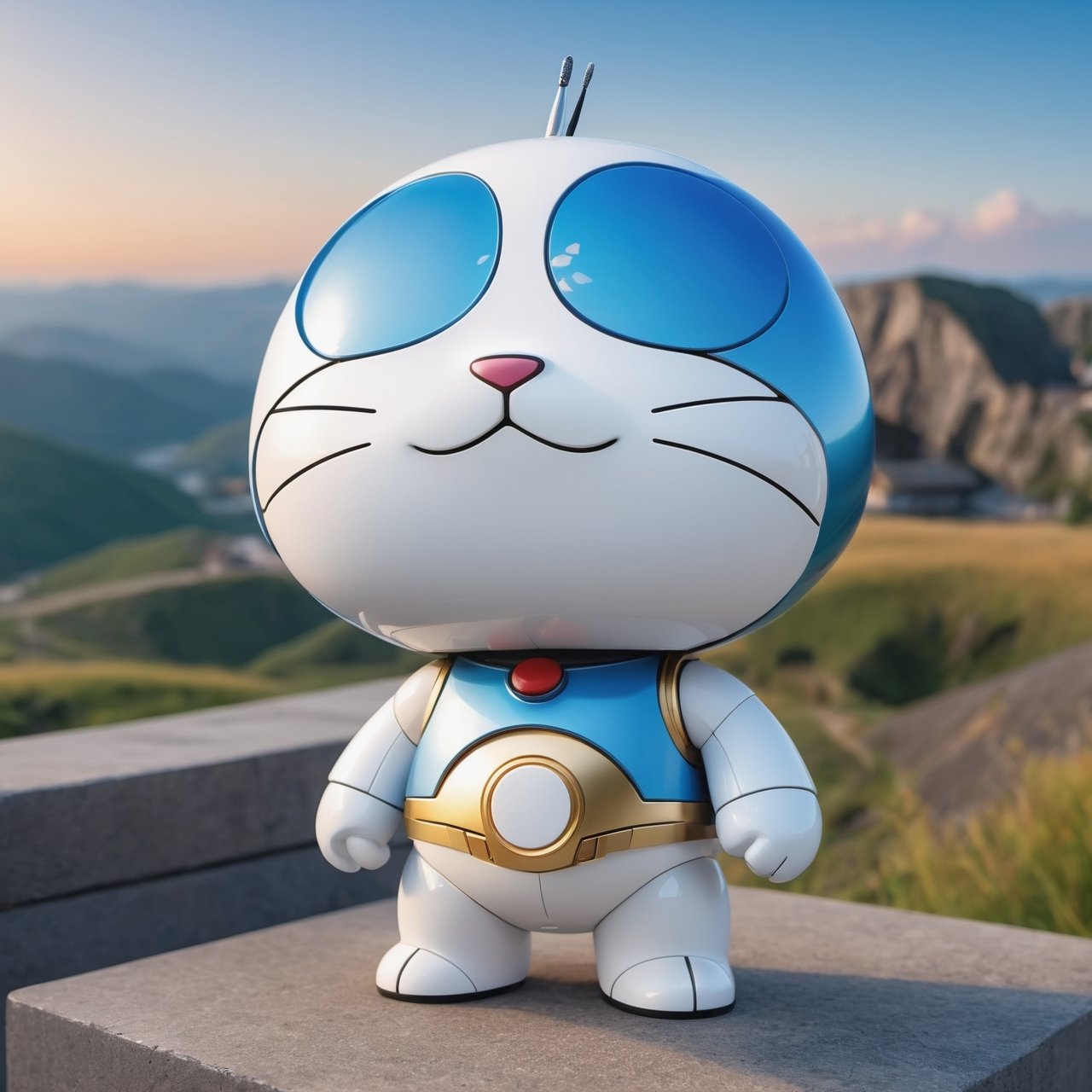 (masterpiece:1.2, highest quality), (realistic, photo_realistic:1.9)
1chibi_robot, Cute chibi robot, Designer look holding a paintbrush in one hand, white with blue, (detailed background), (gradients), colorful, detailed landscape, visual key, shiny skin. Modern place, Action camera. Portrait film. Standard lens. Golden hour lighting.
sharp focus, 8k, UHD, high quality, frowning, intricate detailed, highly detailed, hyper-realistic,interior,doraemon Chibi,chibi emote style