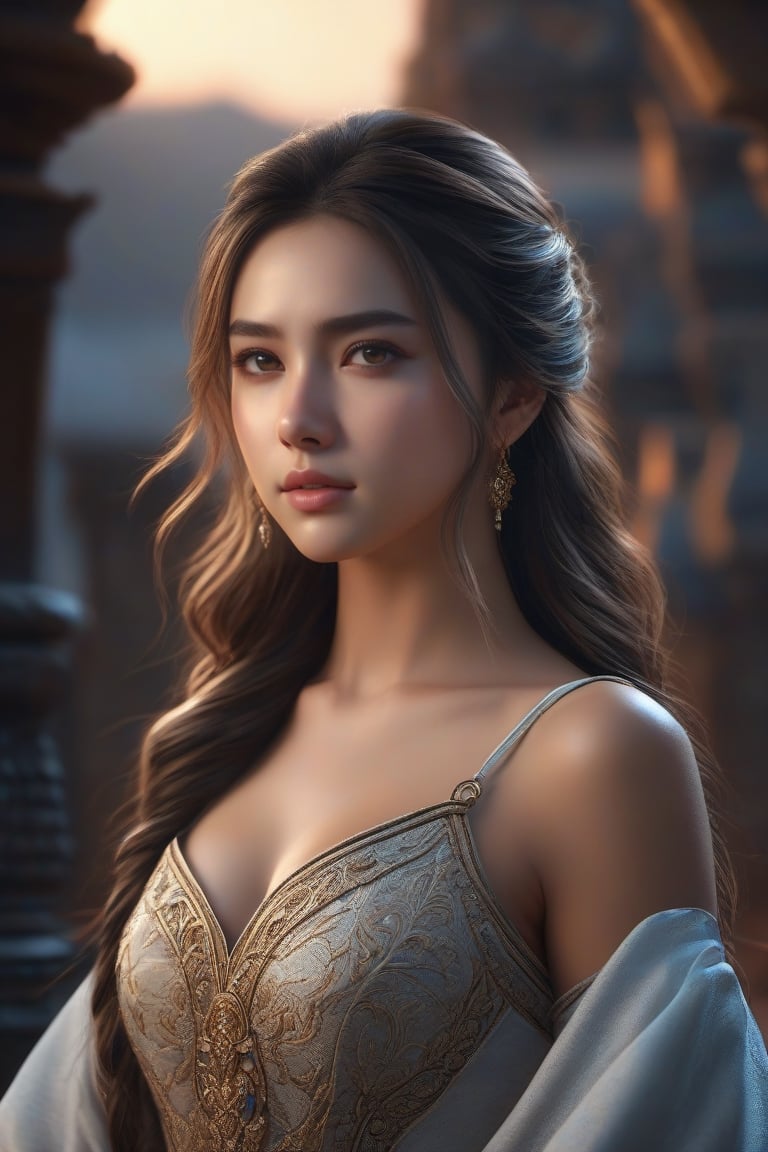 A girl, ware, clound gown,Thander lightnig , scenery,cinematic  hyper detailed, trending on artstation, sharp focus, studio photo, intricate details, highly detailed,detailed face, detailed, (ultra hd,) ,photo r3al