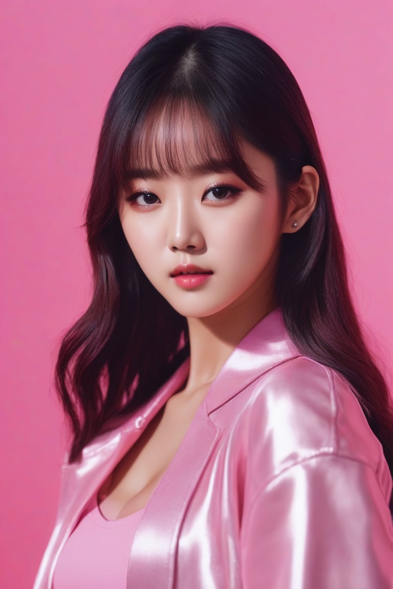 Korean,Girl,enjoy, k pop singer ,  open hand, black pink, colour full, full body, photography,  hyper detailed, trending on face, detailed,sharp focus, photo, highly detailed. ,Movie Still,Film Still