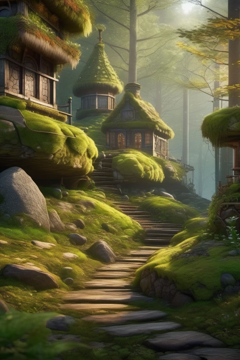 old  laboratory place, untouched, heart of forest, secret world, morning dew,  birds whispers,moss coverd stones,mystical heaven morning hyper detailed, trending on face, detailed,artstation, sharp focus, ,photo 