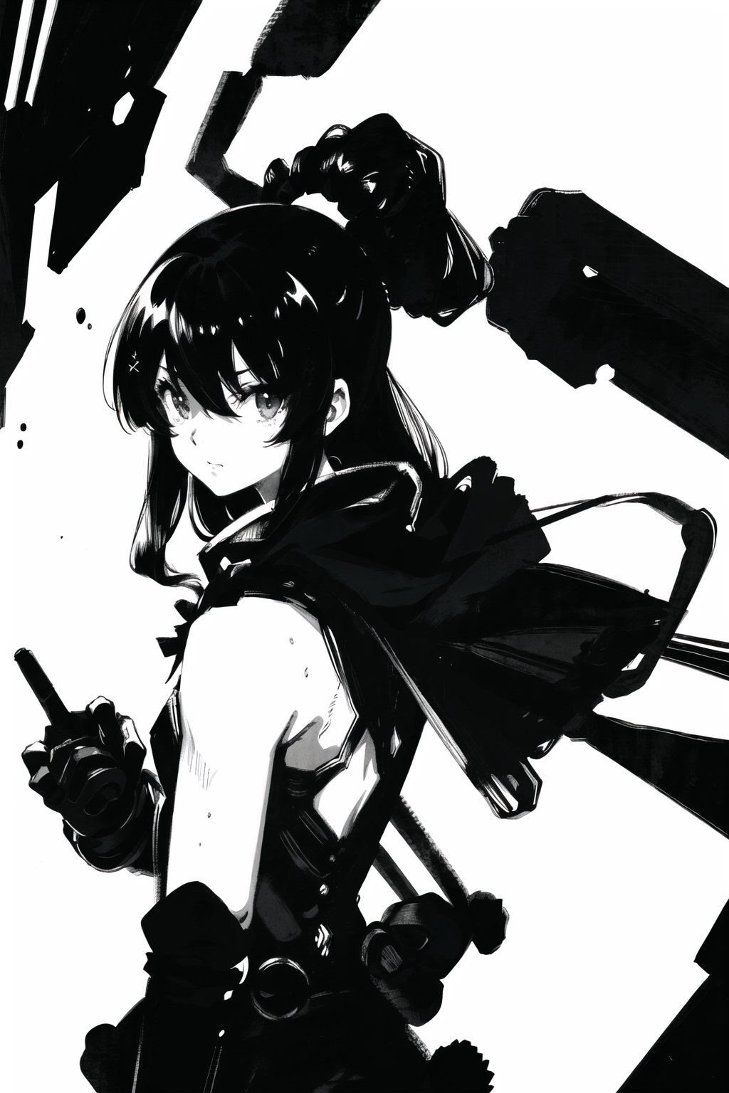 monochome, anime, girl