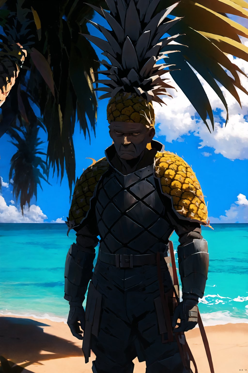 Old_man, (pineapple_armor:1,5), old man in pineapple armor

