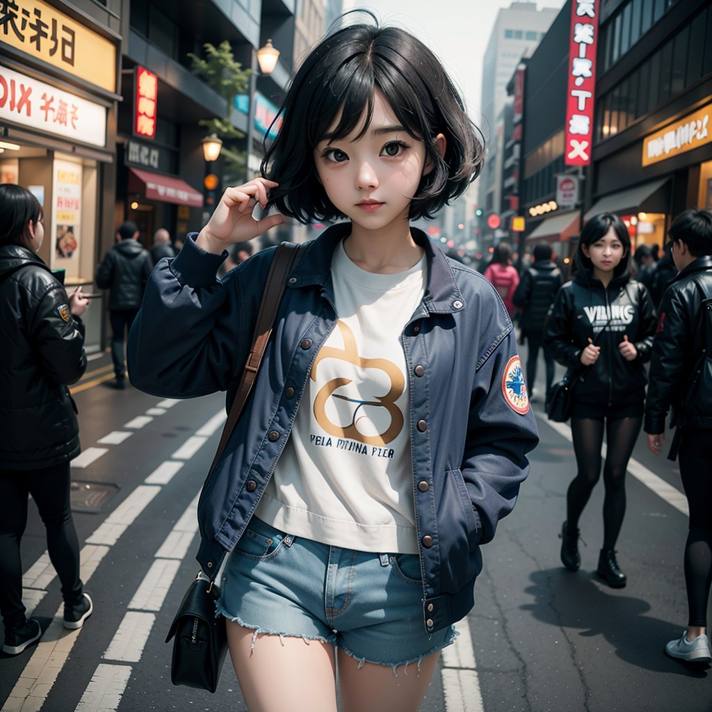 solo femal
 ,cosplay,ningning,small eyes,cosplayer,jacket,haruka