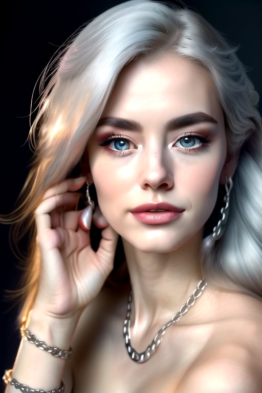 8k portrait of beautiful white hair, realistic, detailed skin, intricate, elegant, highly detailed, majestic, digital photography, art by artgerm and ruan jia and  (masterpiece, sidelighting, finely detailed beautiful eyes: 1.2), hdr, infinity, huge boobs, nude, long leg, neck tatoo, real, skin, shadow_the_hedgehog, iron chain handcoff,Detailedface,Detailedeyes, bondage,o-ring , pearcing , smoky makup,perfecteyes, ,gh3a,b3rli,n_2b,kikigram_97,gwen stacy,Realism