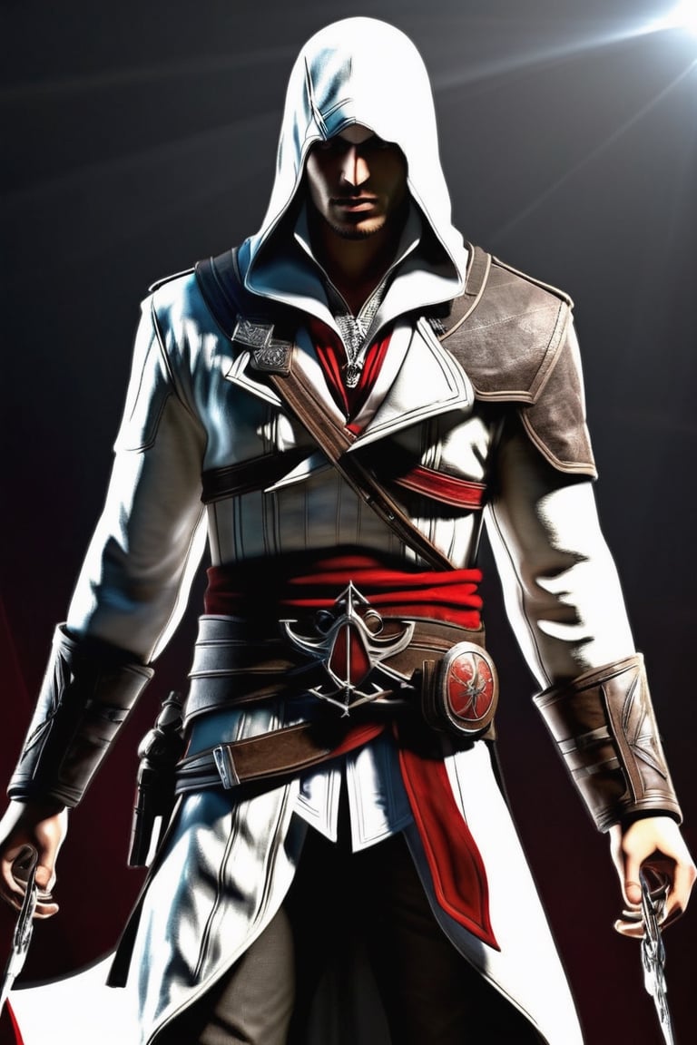 Assassin's Creed, hero, absurd resolution, high resolution, ultra detailed clothing, energetic movement, bold colors, dynamic texture, highly detailed artistic, cinematic lightings