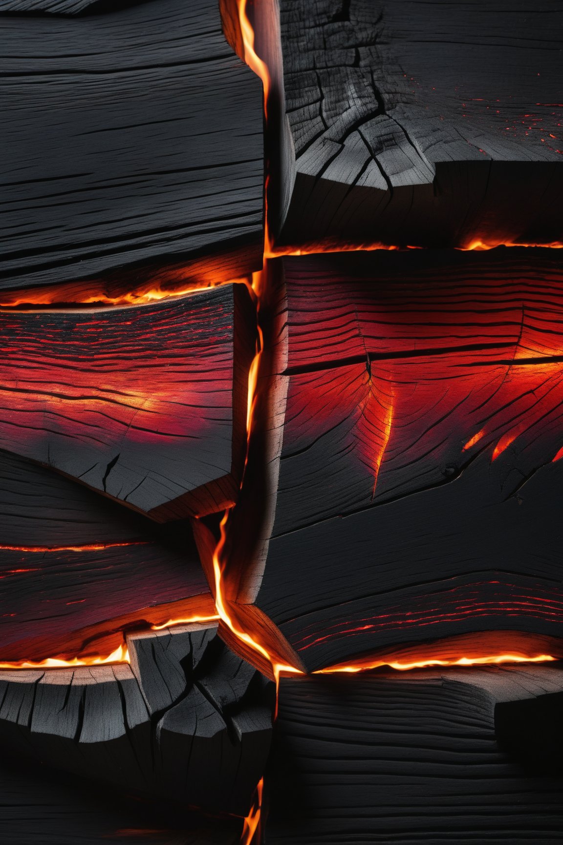 Close-up shot of charred black | image created by Volna | Tensor.Art
