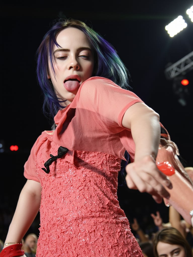 Billie Eilish, tongue out 