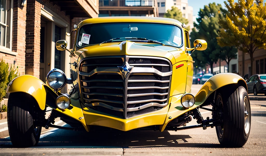 Hot Rod yellow car