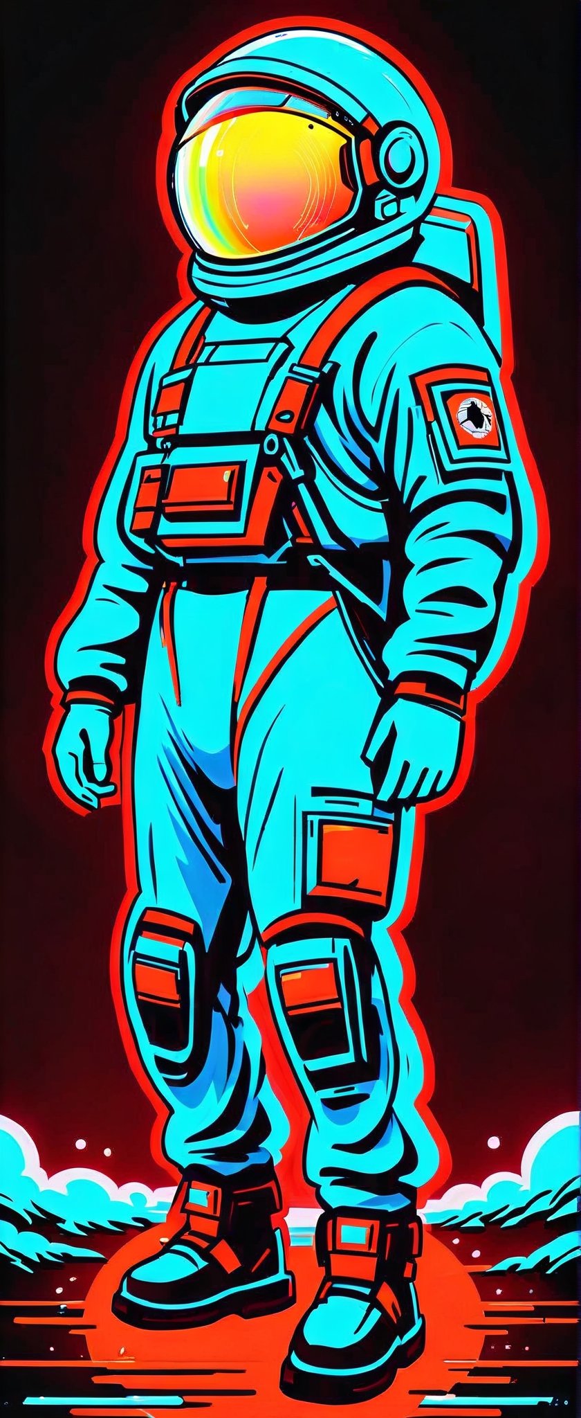 (masterpiece, best quality), (hyper-realistic:1.4), Lenkaizm, 8k, absurd res, high res, (masterpiece:1.4), ultra-detailed,  Envision an astronaut exploring a mysterious planet, wearing transparent space helmet equipped with light visor, neon led line stream on suit, space, cosmos, planet, flower, galaxy,TechStreetwear,DonML4zrP0pXL