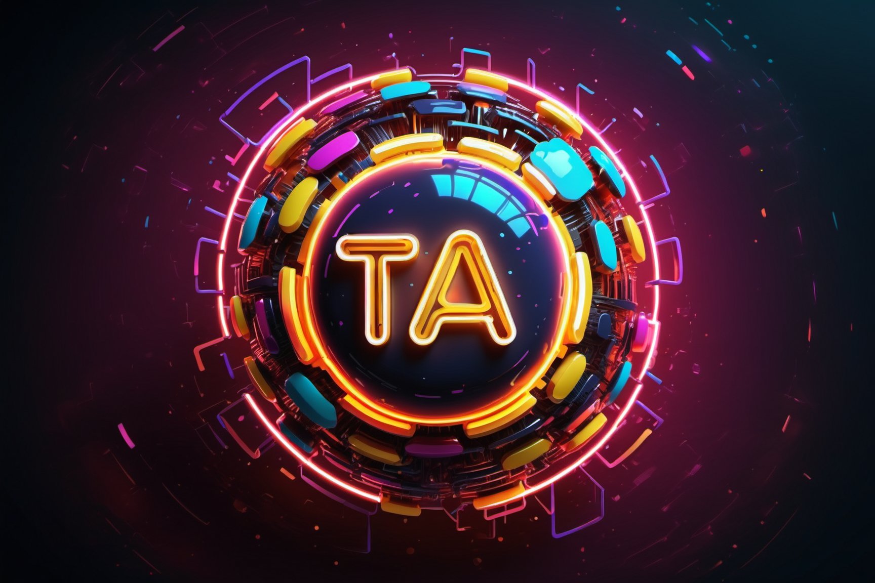 (((TA TEXT))), ((TA happy anniversary)), Neon technology background, chip, neon technology sphere, technology concepts, intelligence concepts HD wallpaper,DonMCyb3rSp4c3XL