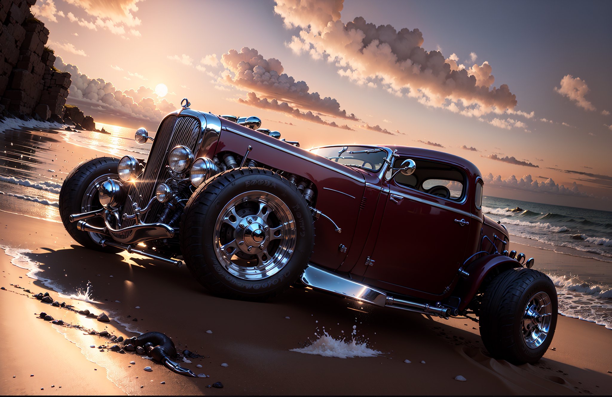 Hot Rod on the beach