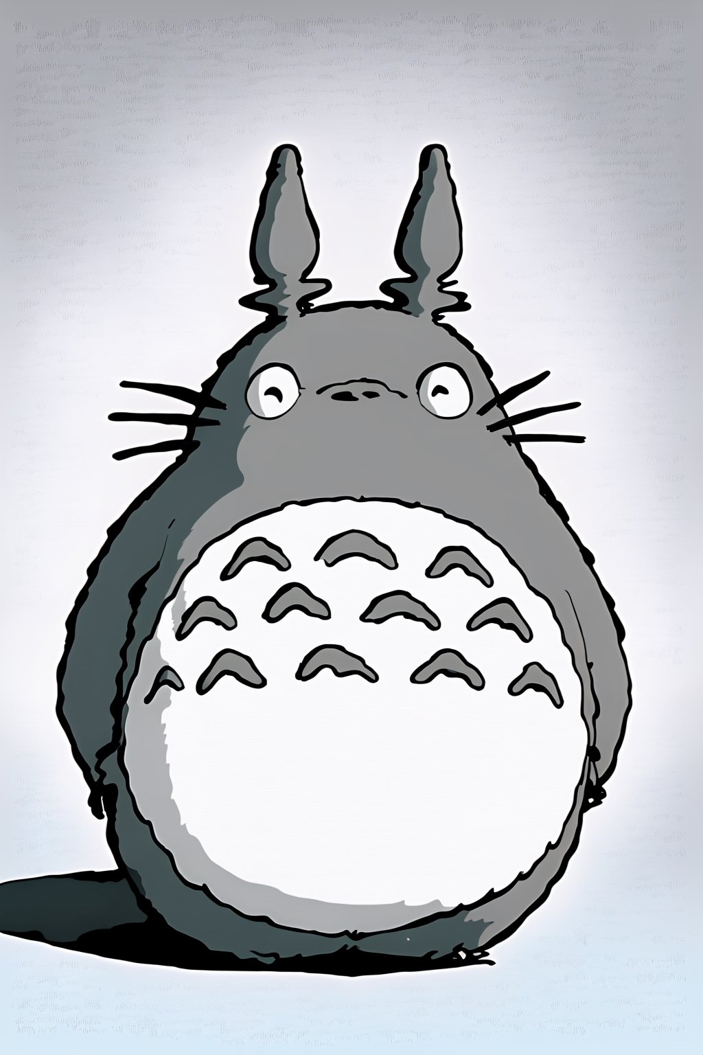 totoro,black and white