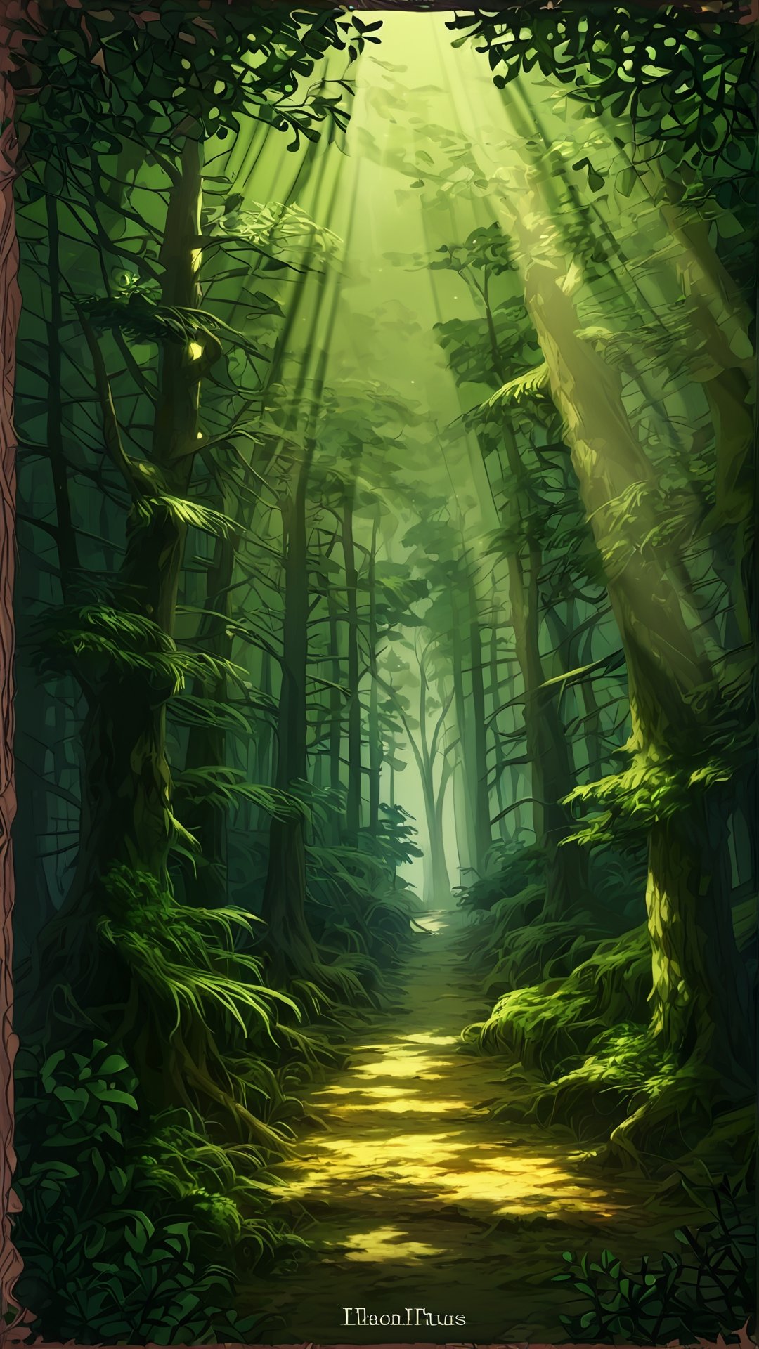 Create a captivating LOFI digital landscape illustration featuring a serene forest scene. Picture a dense forest bathed in the warm glow of the setting sun. Include elements like tall trees with lush green foliage, a cozy cabin nestled among the trees, and soft rays of sunlight filtering through the branches. Emphasize the peaceful atmosphere with gentle shadows and a serene color palette. Capture the tranquility and beauty of nature in the golden hour, highlighting the harmony between the natural environment and human habitation. Use subtle textures and a nostalgic vibe to enhance the LOFI aesthetic, creating a timeless and soothing artwork.